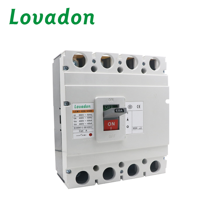 LCM1-630A case circuit breaker with rated insulation voltage 800V, applied in the power system of AC50(60)Hz