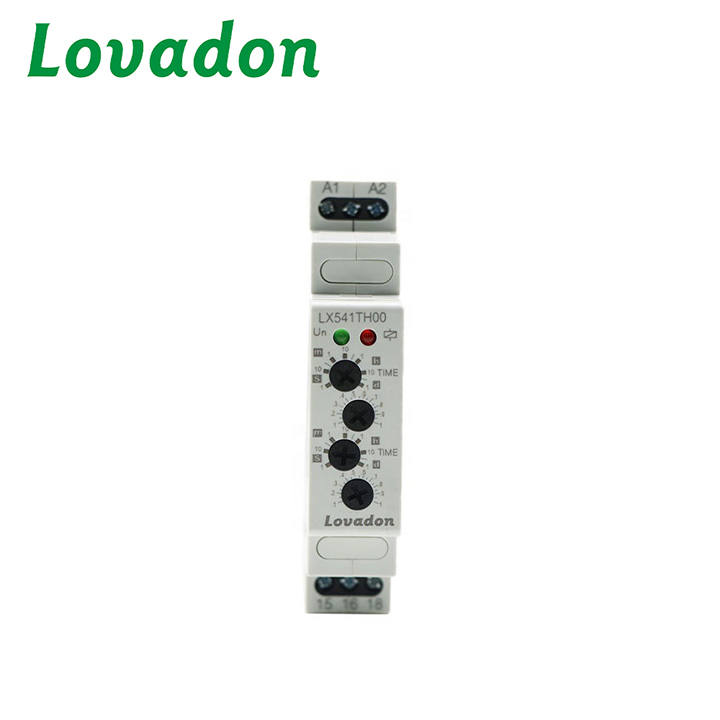 LX541TH00 DIN Rail Mountable Miniature Modular Timer Relay Second/Minute Selected AC 12V/24V/110V/220V Cycle Time Sealed Protect Feature