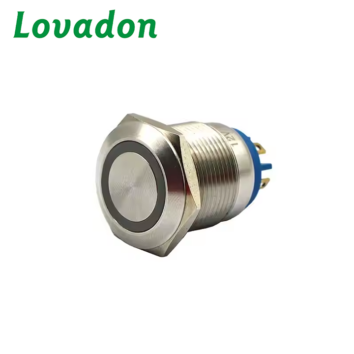 LS19X-10EJ High Head Screw Type Flat Push Button Reset Switch 19mm Waterproof Stainless Steel Metal Push Button Switch