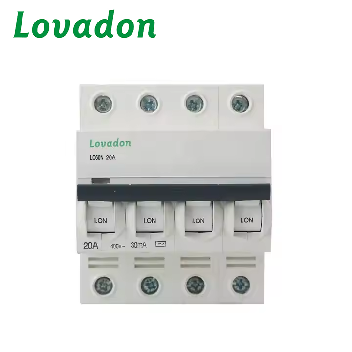 LC60N 4P Miniature Circuit Breaker 4-Pole 60V/125V/550V/1000V 6KA Breaking Capacity DIN Rail Mounting Protection Circuit Breaker