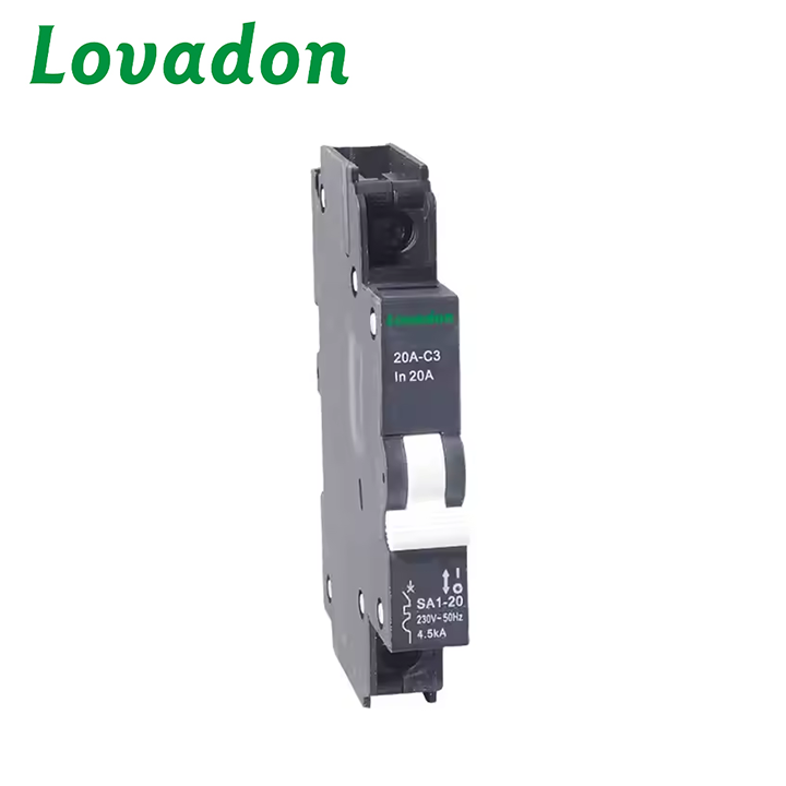 SA1-20 1P SA Series Black Miniature Circuit Breaker 1P 6kA Breaking Capacity RCCB Type