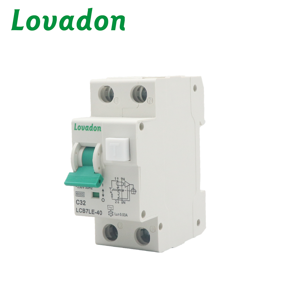 LCB7LE-40 1P+N RCBO 1P+N 6-40A 30-300mA Adjustable Overcurrent Earth Leakage Protection Circuit Breaker 6000A IEC61009