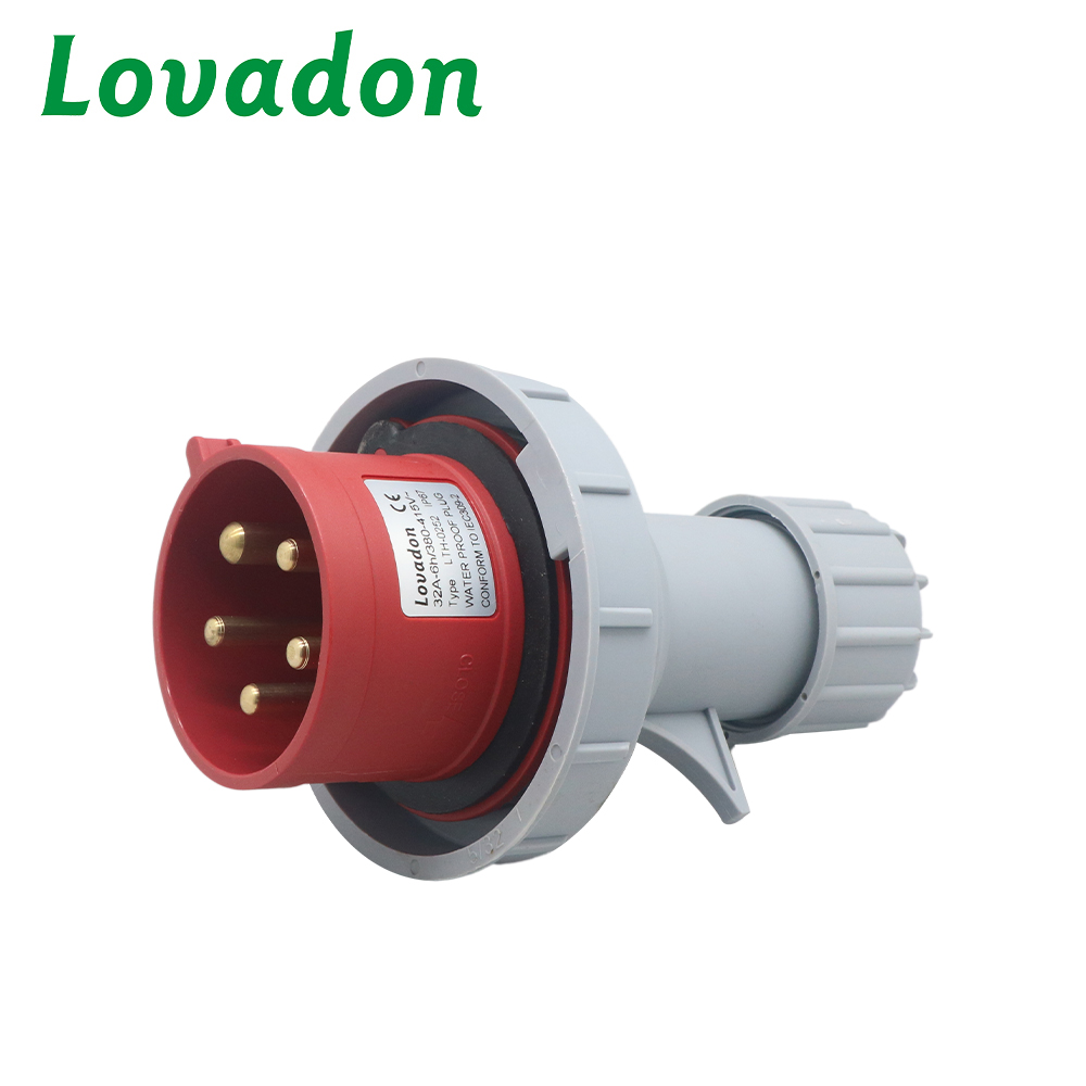 LTH-0252 Industrial Power Plug 32A 380V 415V 3P+E+N IP67 Waterproof Dustproof for Heavy Machinery Equipment