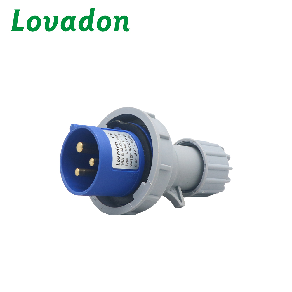 LTH-0132 IP67 Waterproof Industrial Plug 16A 250V 2P+E Dustproof Shockproof Heavy Duty for Construction Outdoor