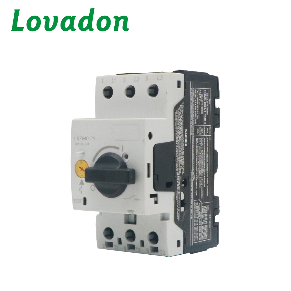 LKZM0-25 Motor Protection Circuit Breaker 0.1-25A AC 50/60Hz IP40 DIN Rail Mount Overload Short Circuit Phase Failure Protector CE IEC60947