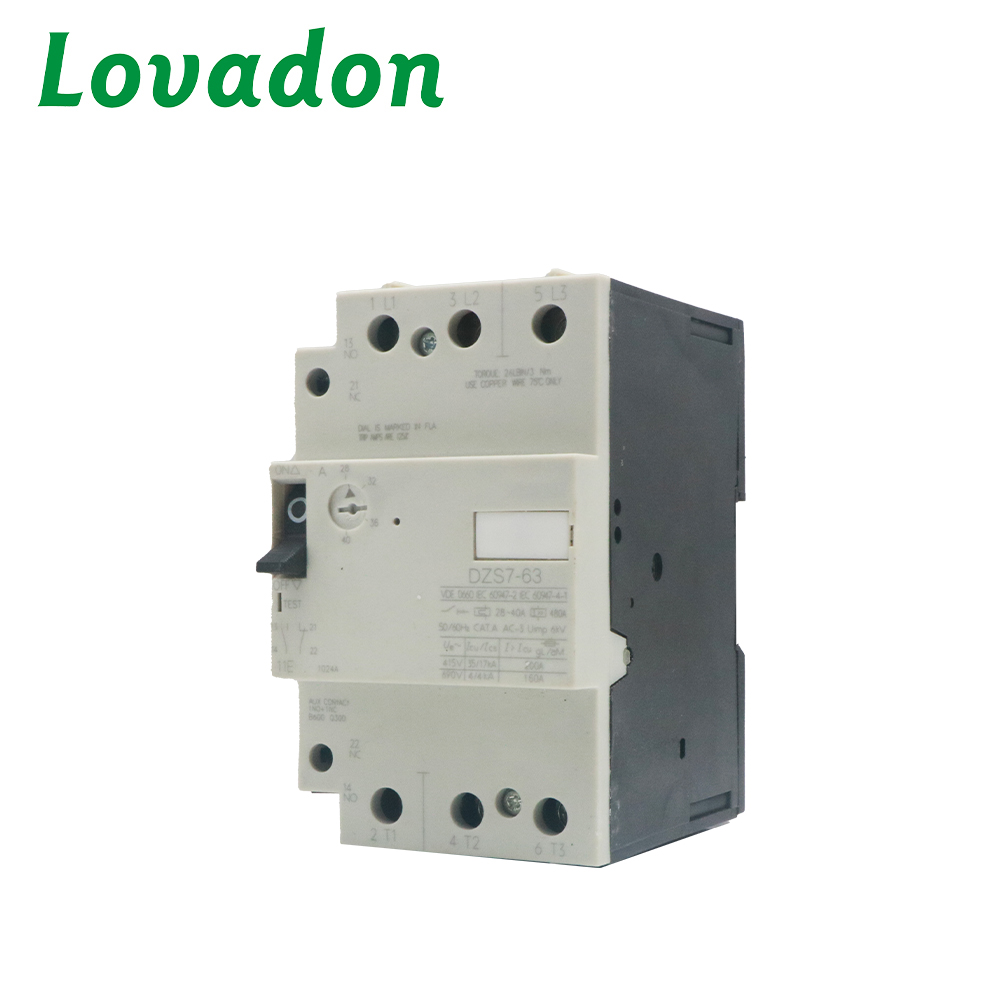 DZS7-63 Moulded Case Circuit Breaker 0.1-63A Motor Protector Overload Short Circuit Phase Failure Protection DIN Rail Mount CE